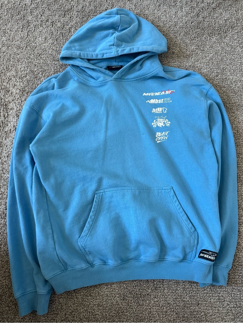 Light Blue Logo Hoodie - kids Pullover Sweatshirt